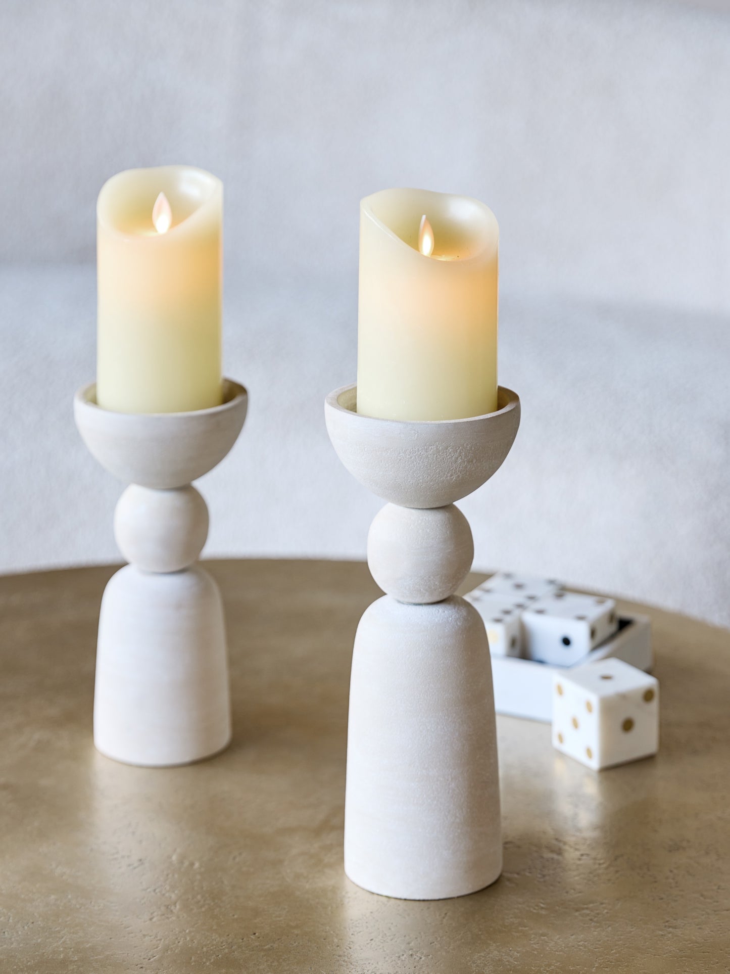 Atria Form Tall Sculpted Putty Pillar Holder – Large