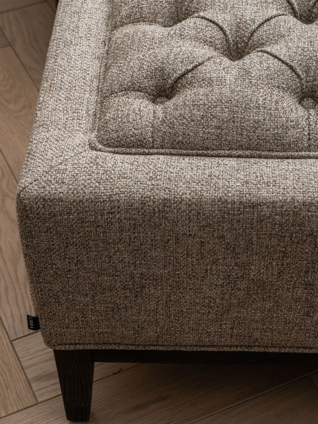Harrington Buttoned Upholstered Ottoman – Medium