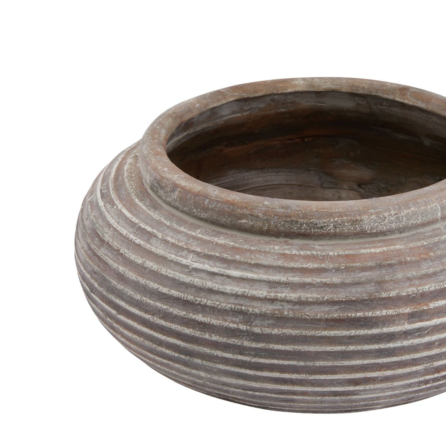 Lunara Textured Bowl Planter – Brown Clay