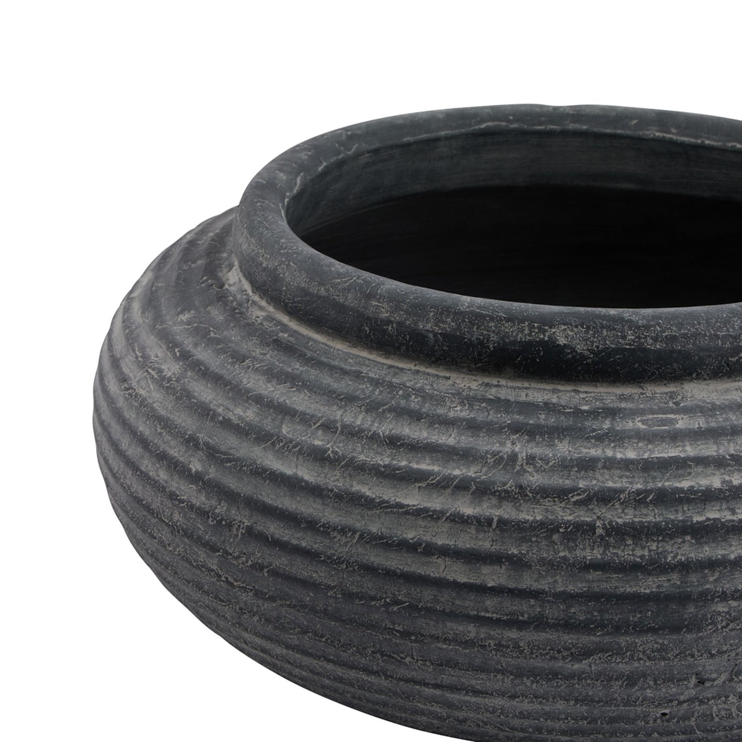 Lunara Textured Bowl Planter – Grey