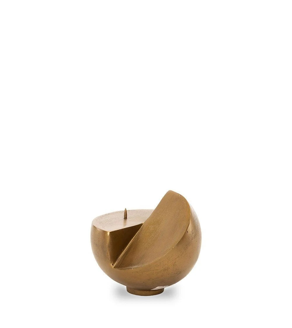Antic Brass Pillar Candle Holder