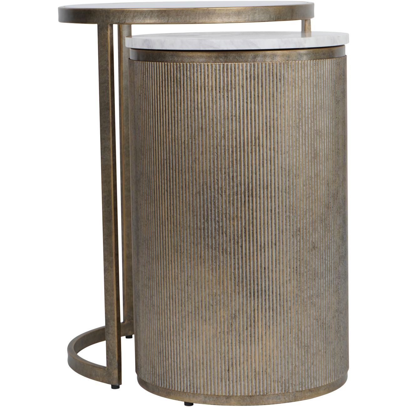Larkspur Aged Gold Nesting Side Tables, Set of 2