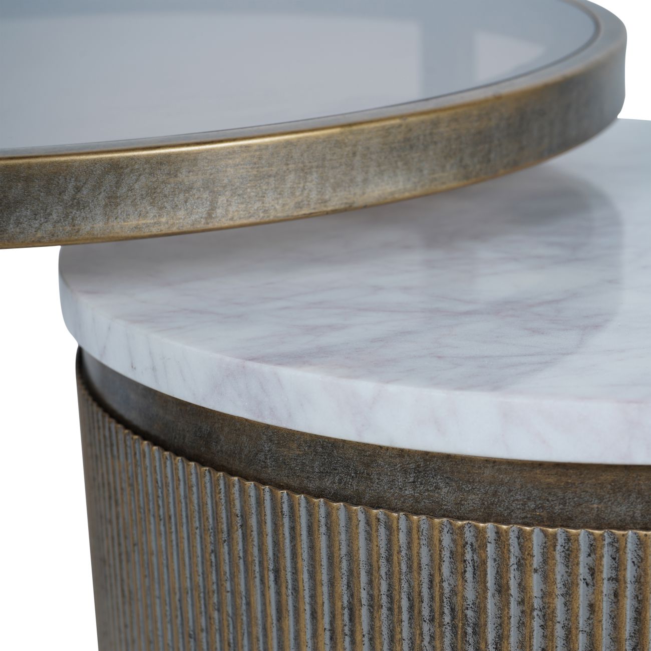 Larkspur Aged Gold Nesting Side Tables, Set of 2