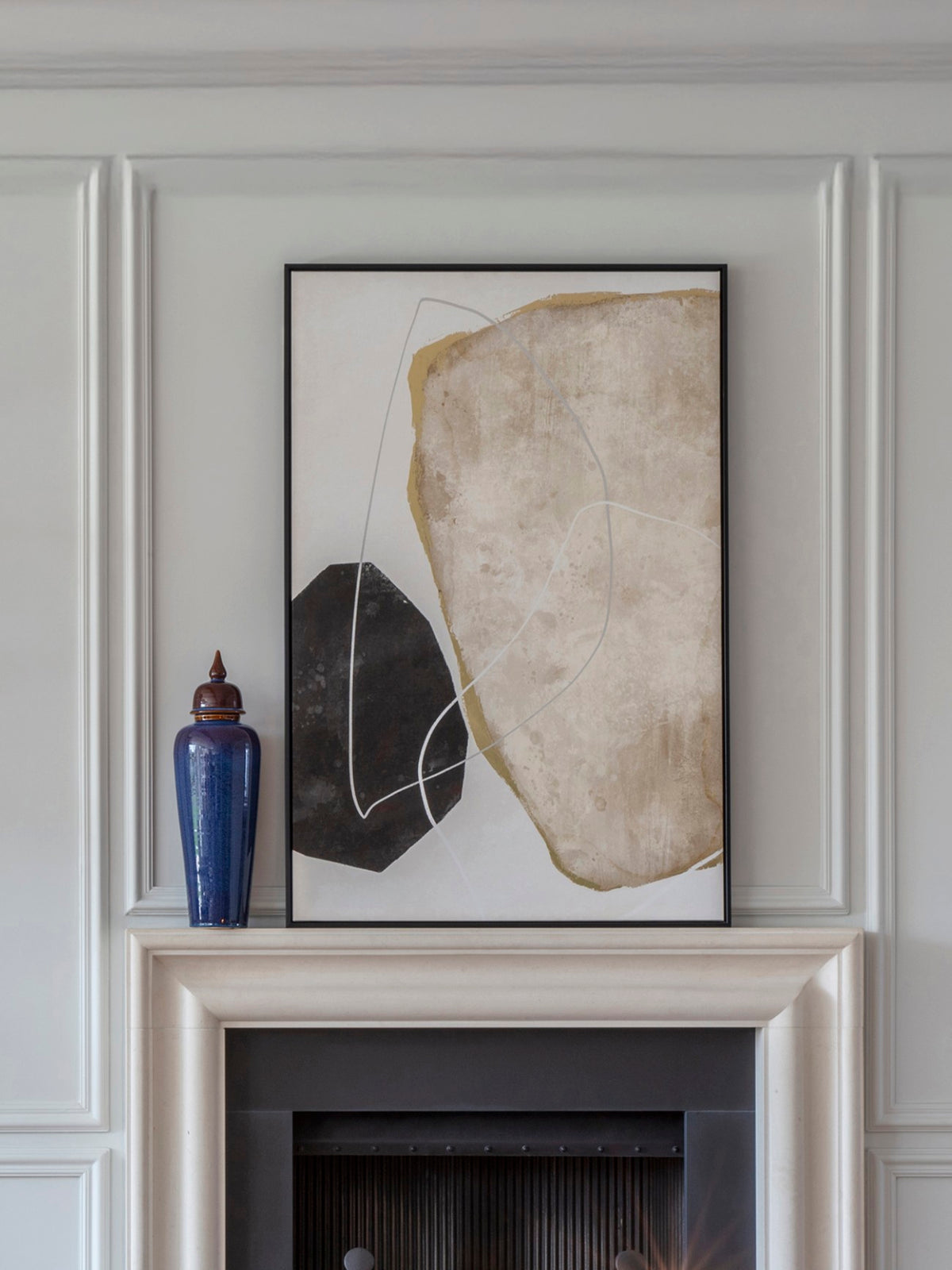 Meridian Abstract Framed Canvas — 80x120cm