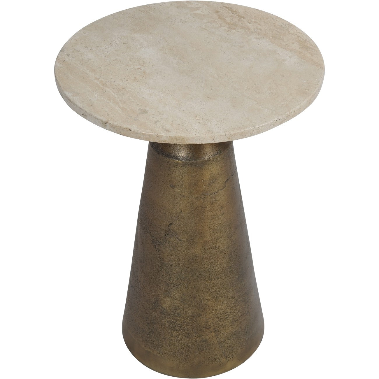 Sondra Light Travertine Side Table — 40cm