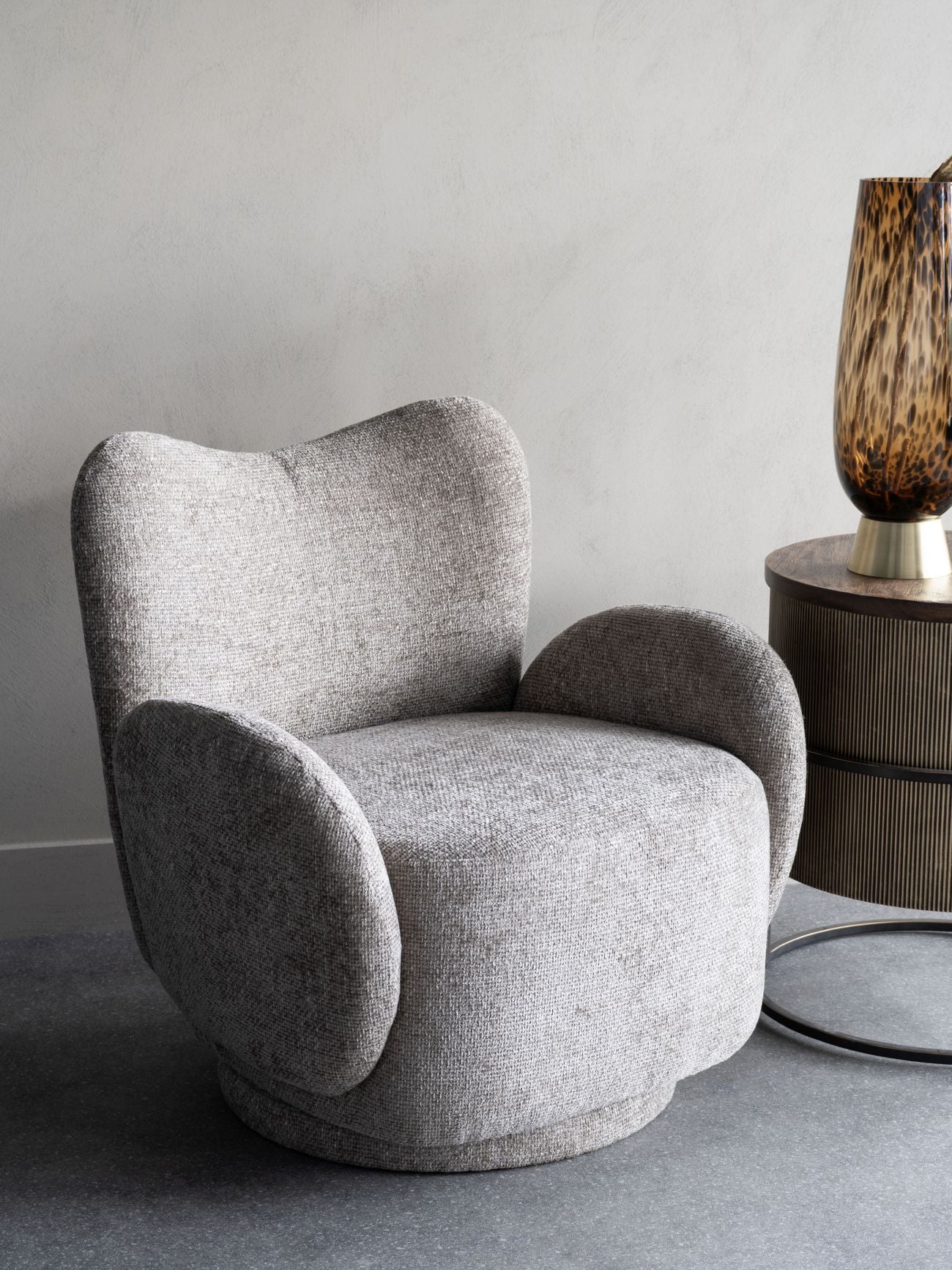 Odalys Upholstered Swivel Chair — Neutral