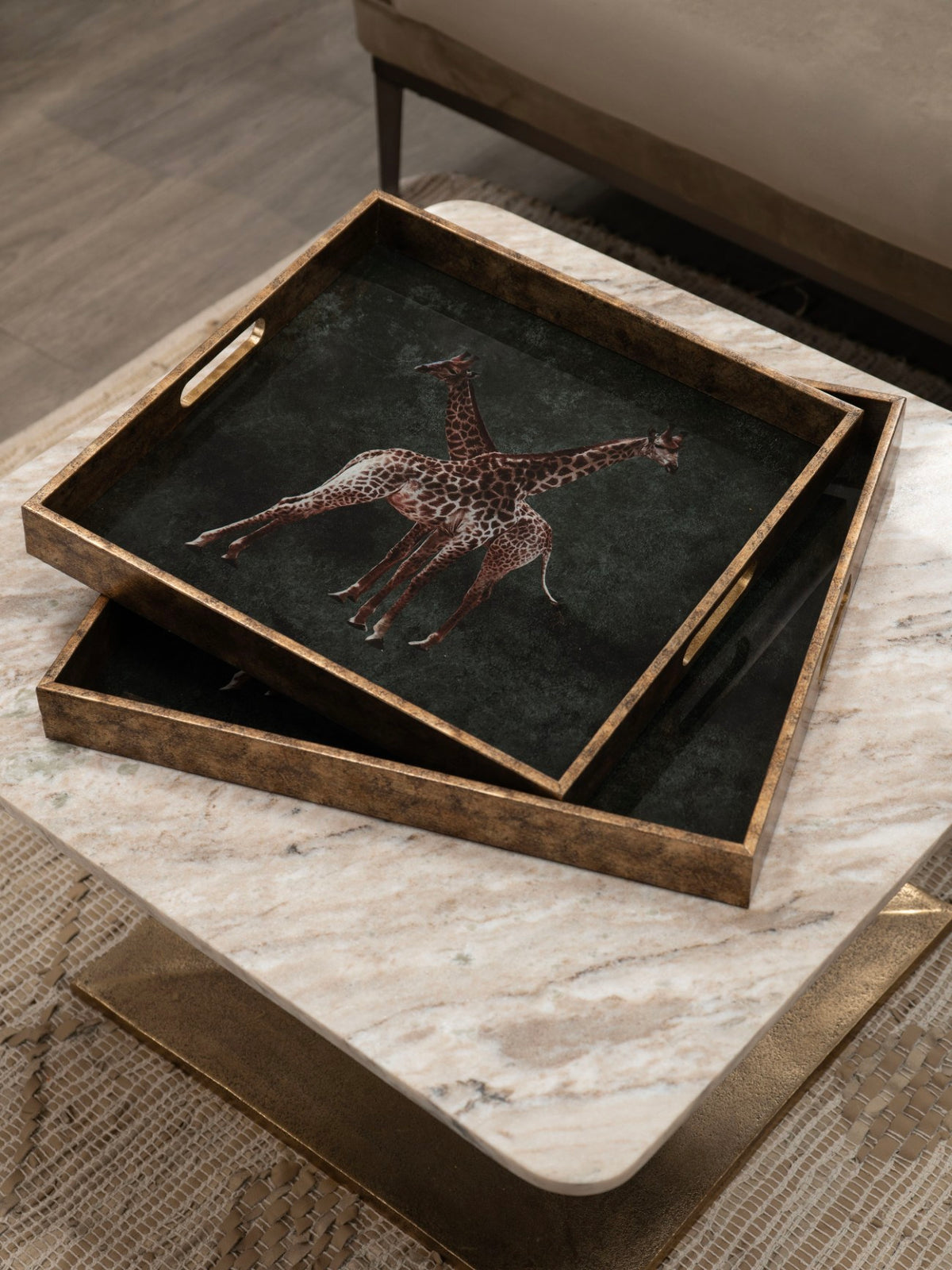 Isolde Giraffe Nesting Trays, Set of 2