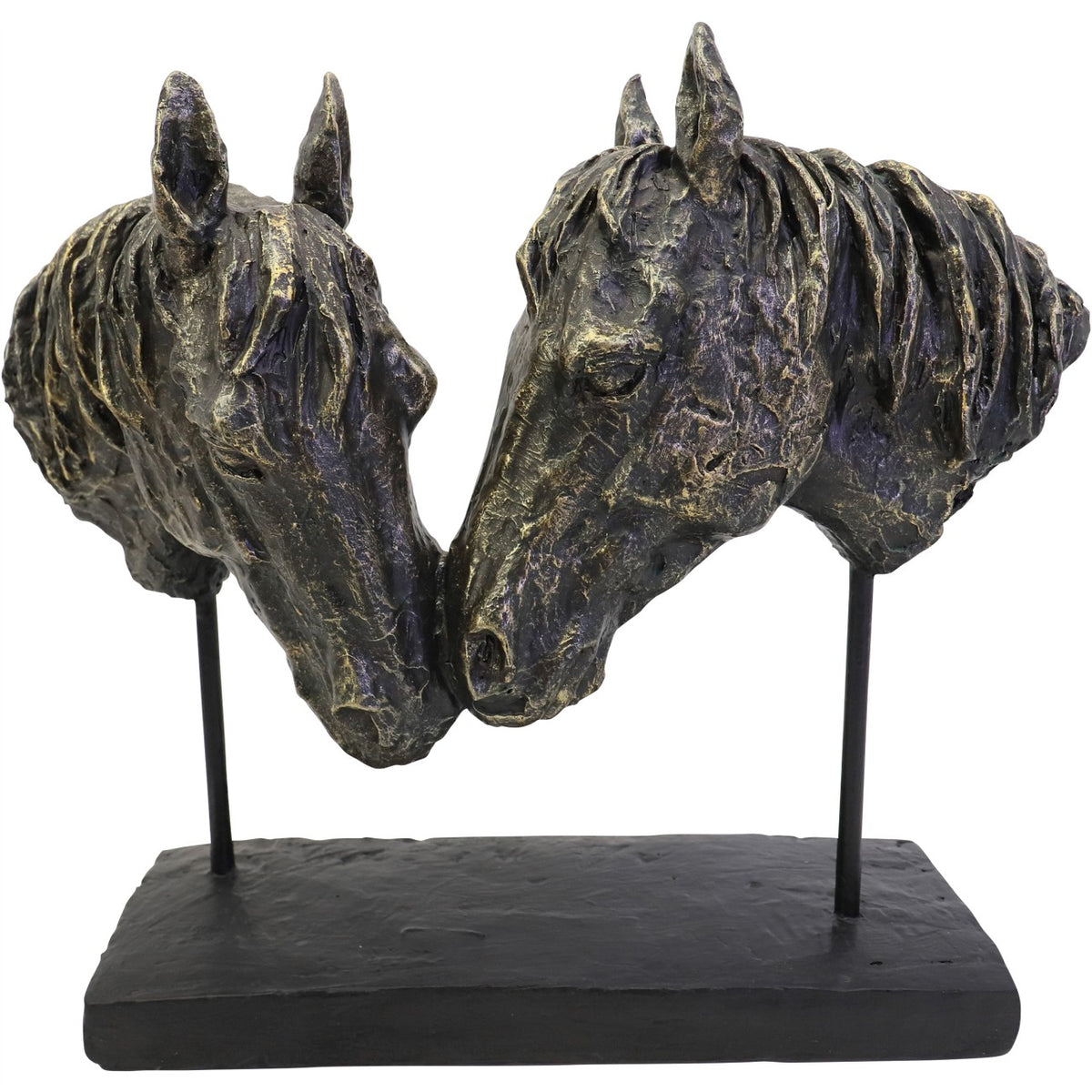 Thane Nuzzling Horse Heads Sculpture
