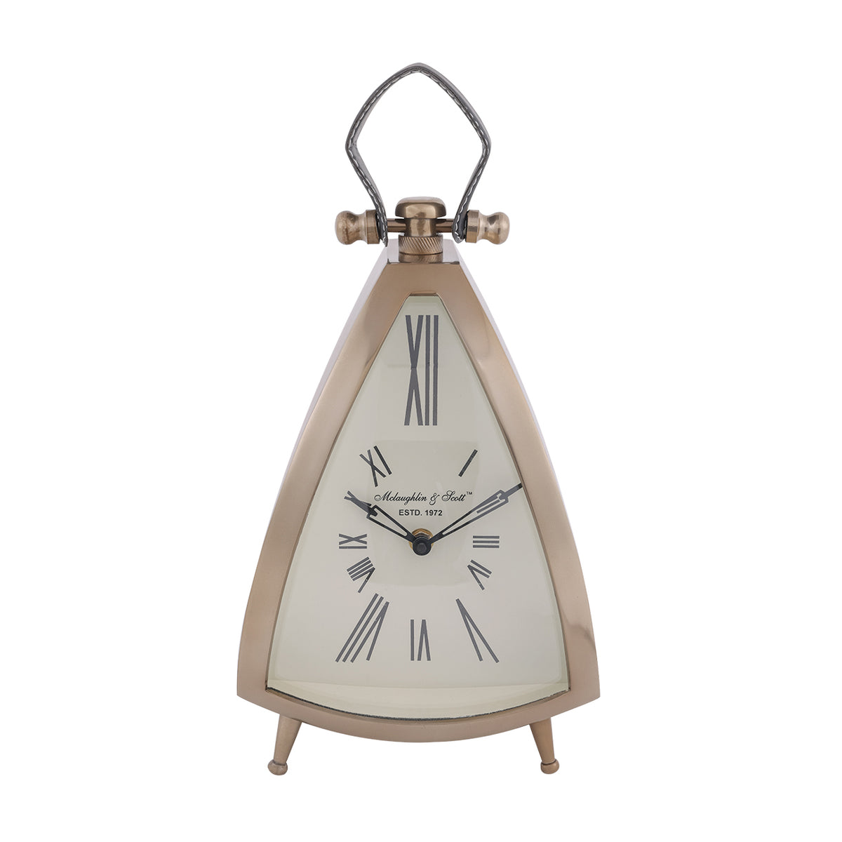 Isambard Curved Brass Mantel Clock — Large