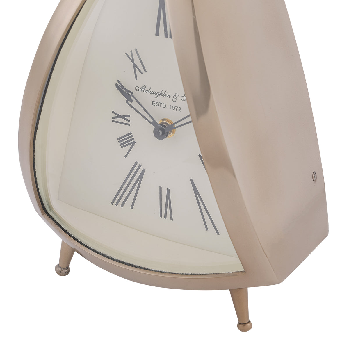 Isambard Curved Brass Mantel Clock — Large