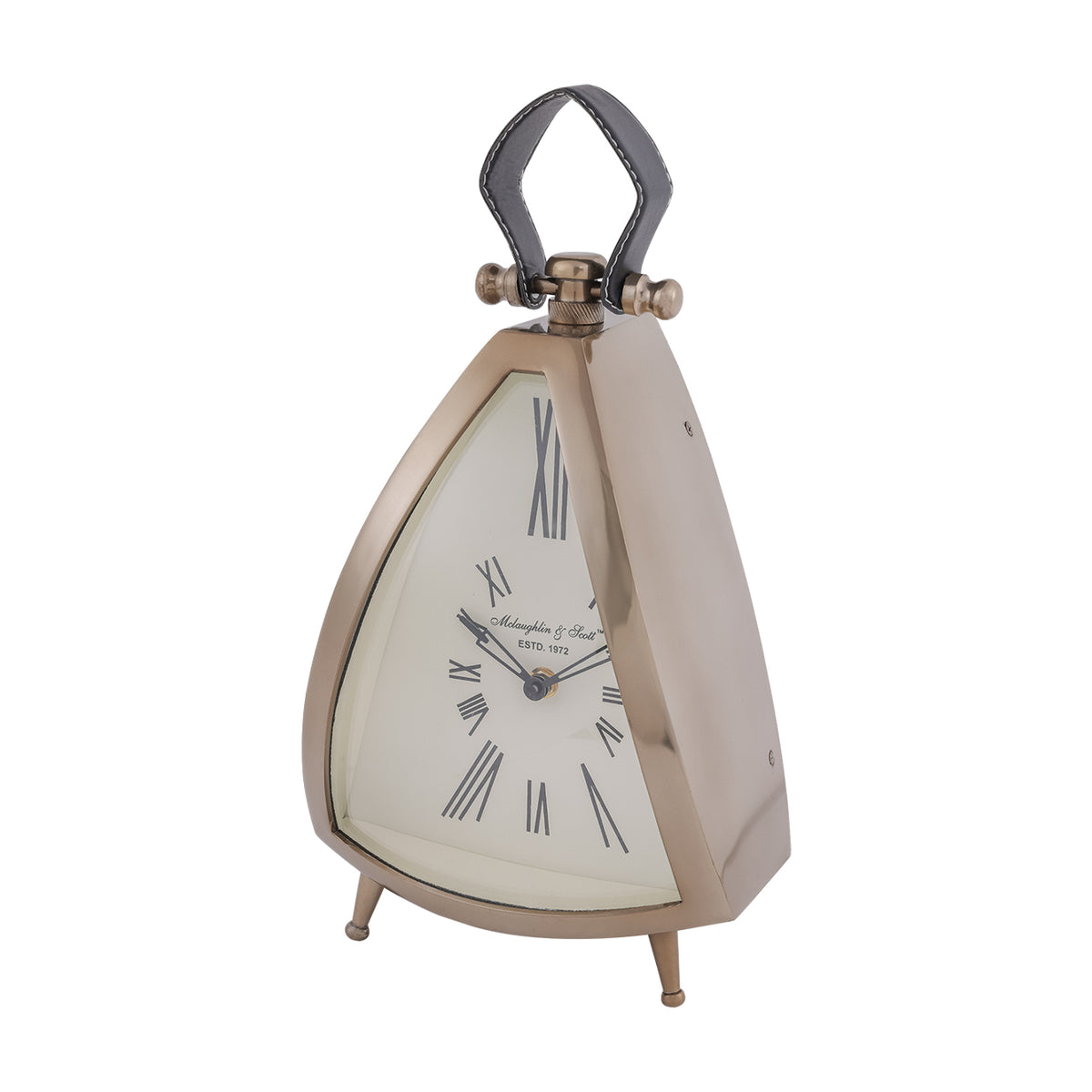 Isambard Curved Brass Mantel Clock — Large