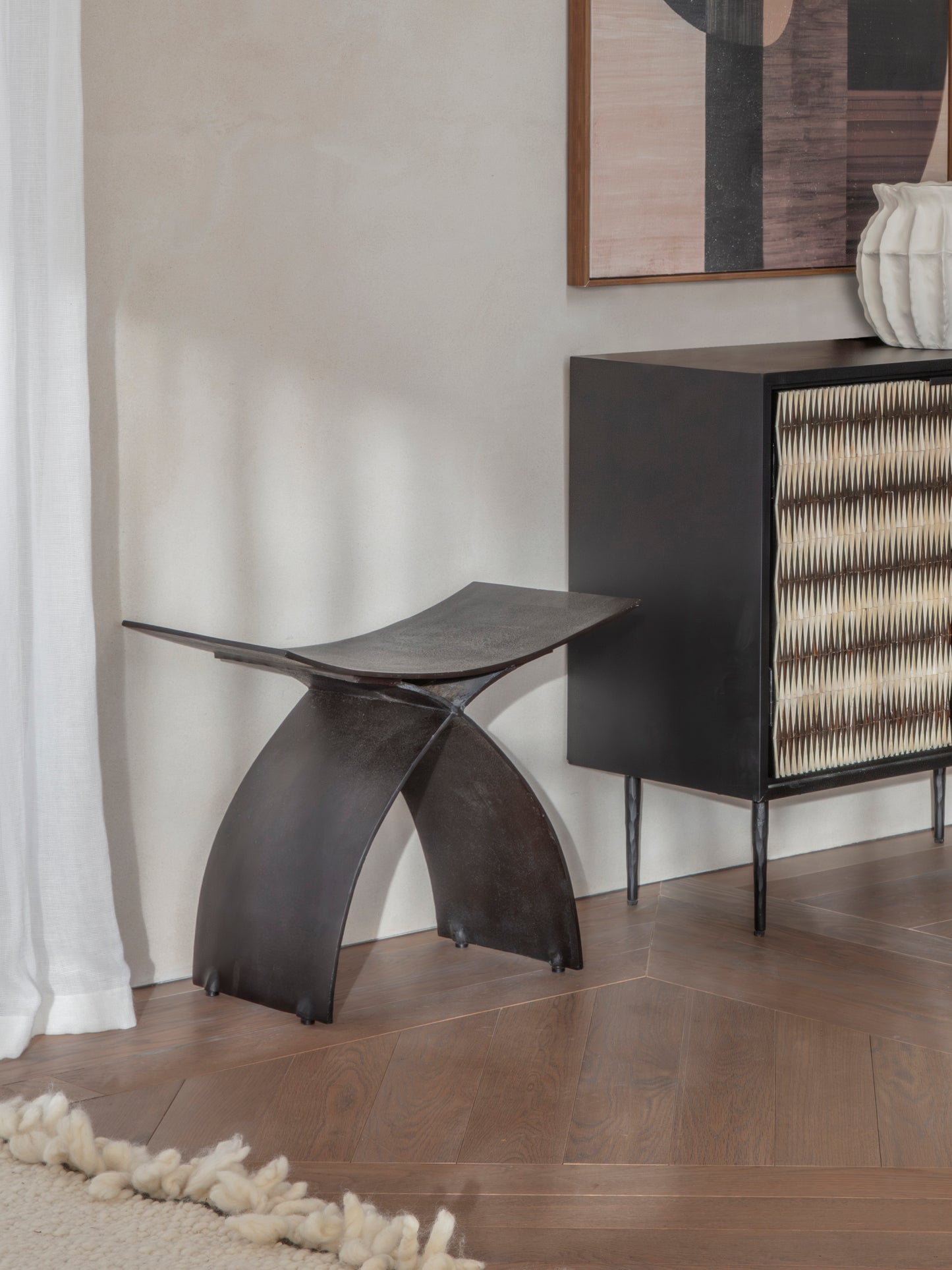Marchetti Crescent Iron Stool