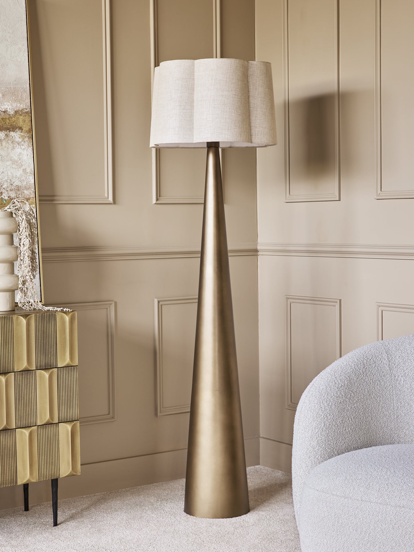 Halewood Smoked Gold Floor Lamp — 170cm