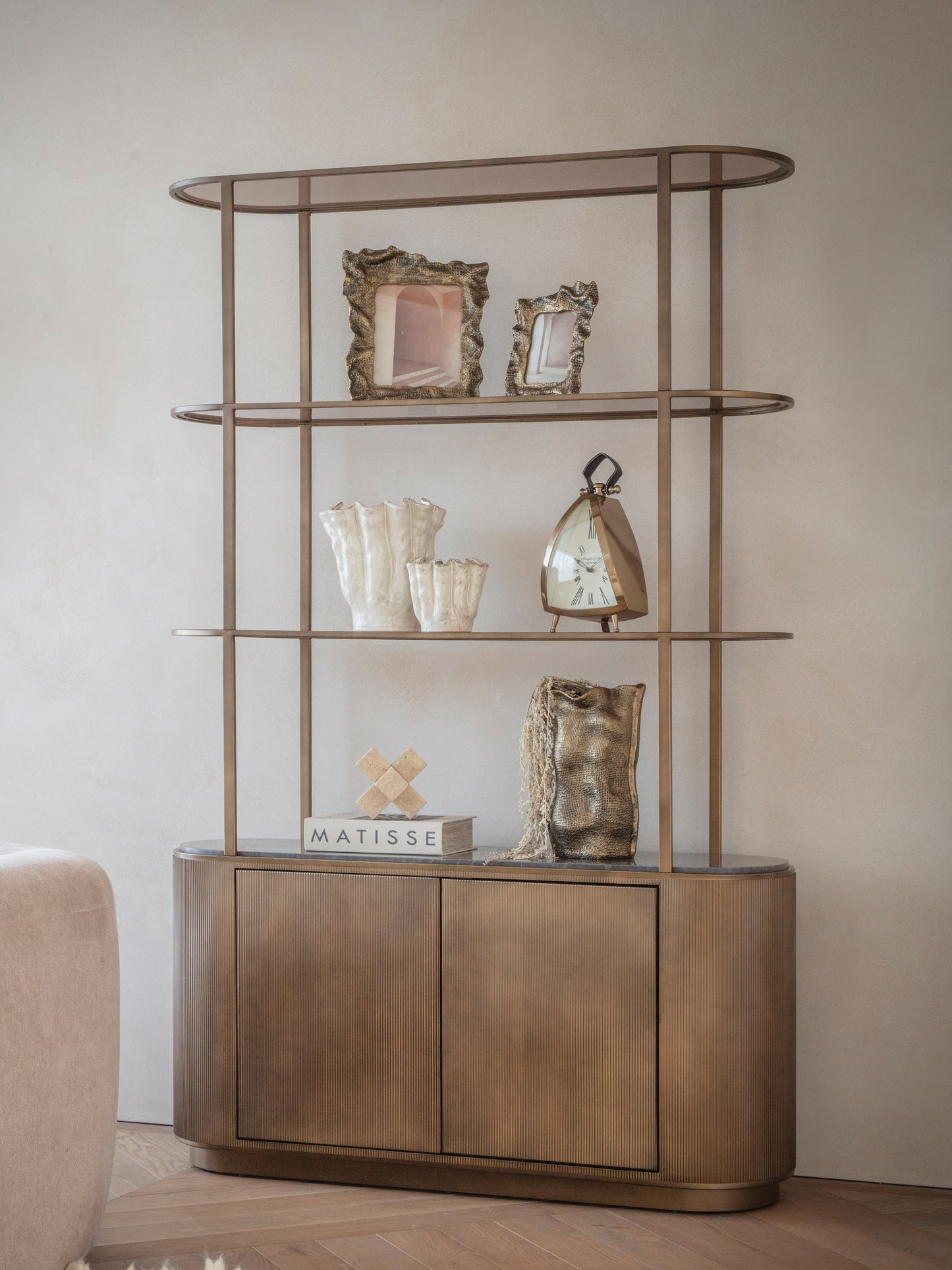 Aurelio Royal Gold Shelving Unit