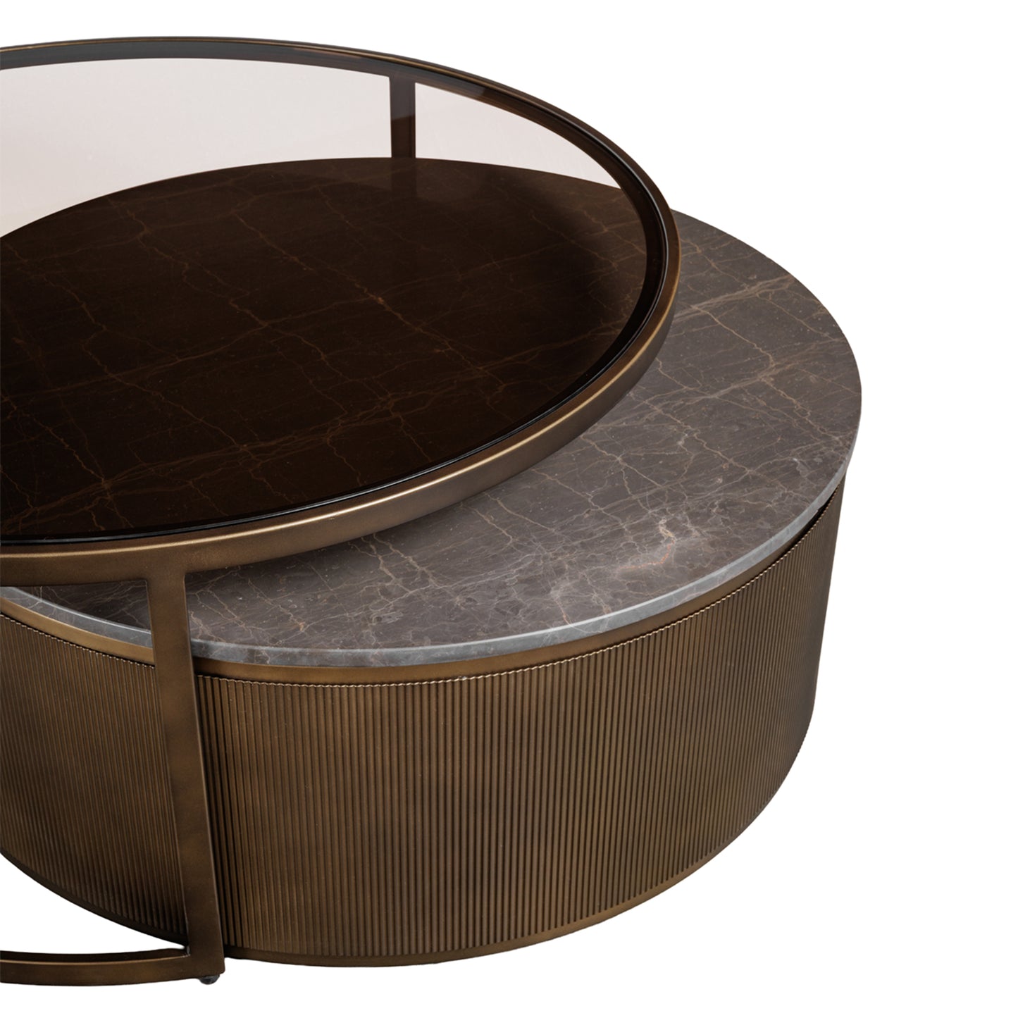 Aurelio Royal Gold Nesting Coffee Tables, Set of 2