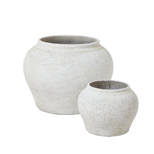 Althaea Ceramic Planter Pair – Soft White