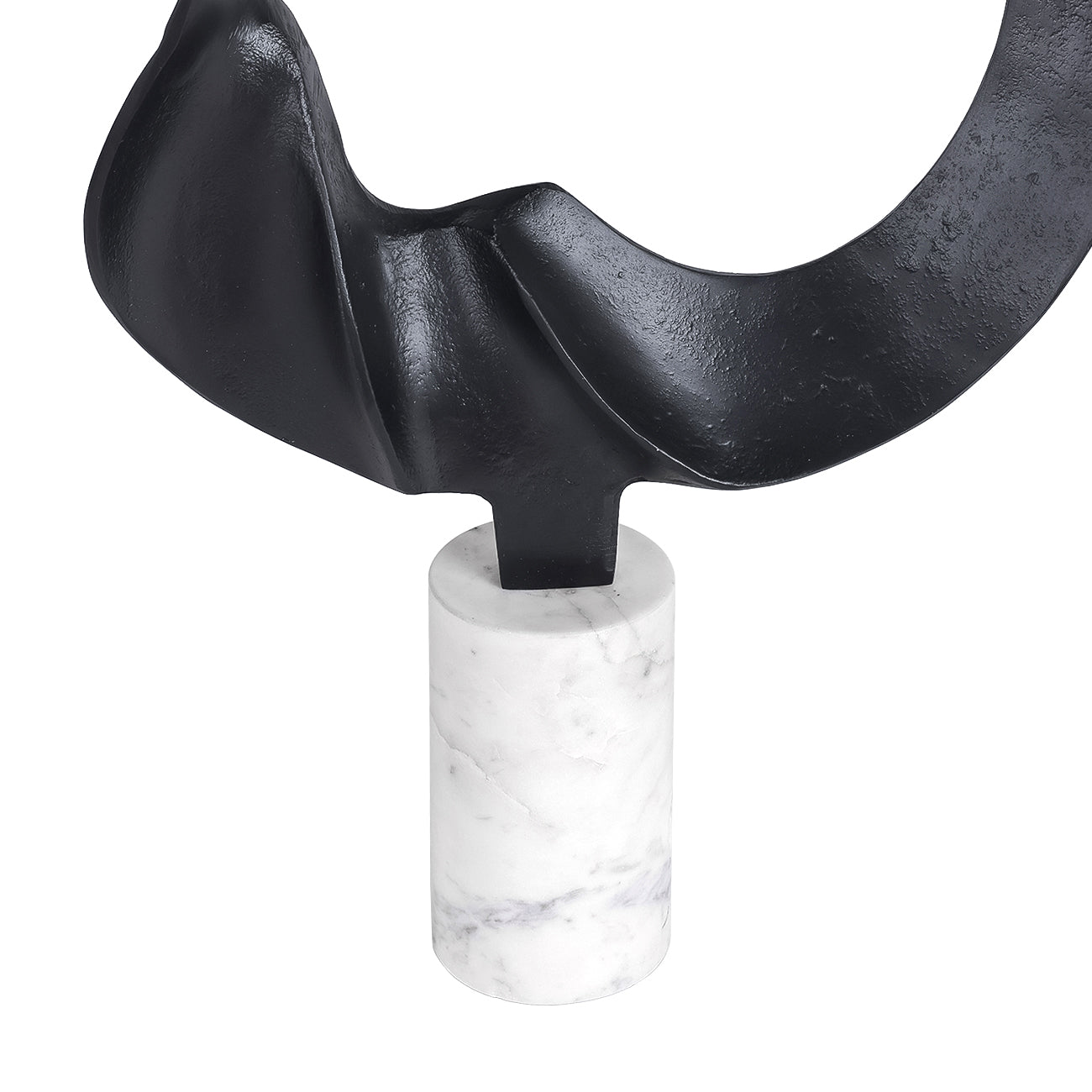 Astra Noir Loop Sculpture on Marble Base – Large