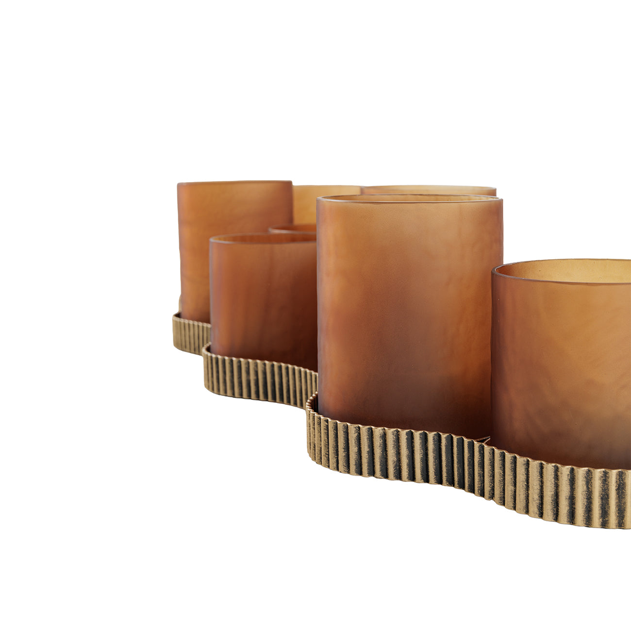 Aurelia Aged Gold 9-Light Ripple Candle Holder