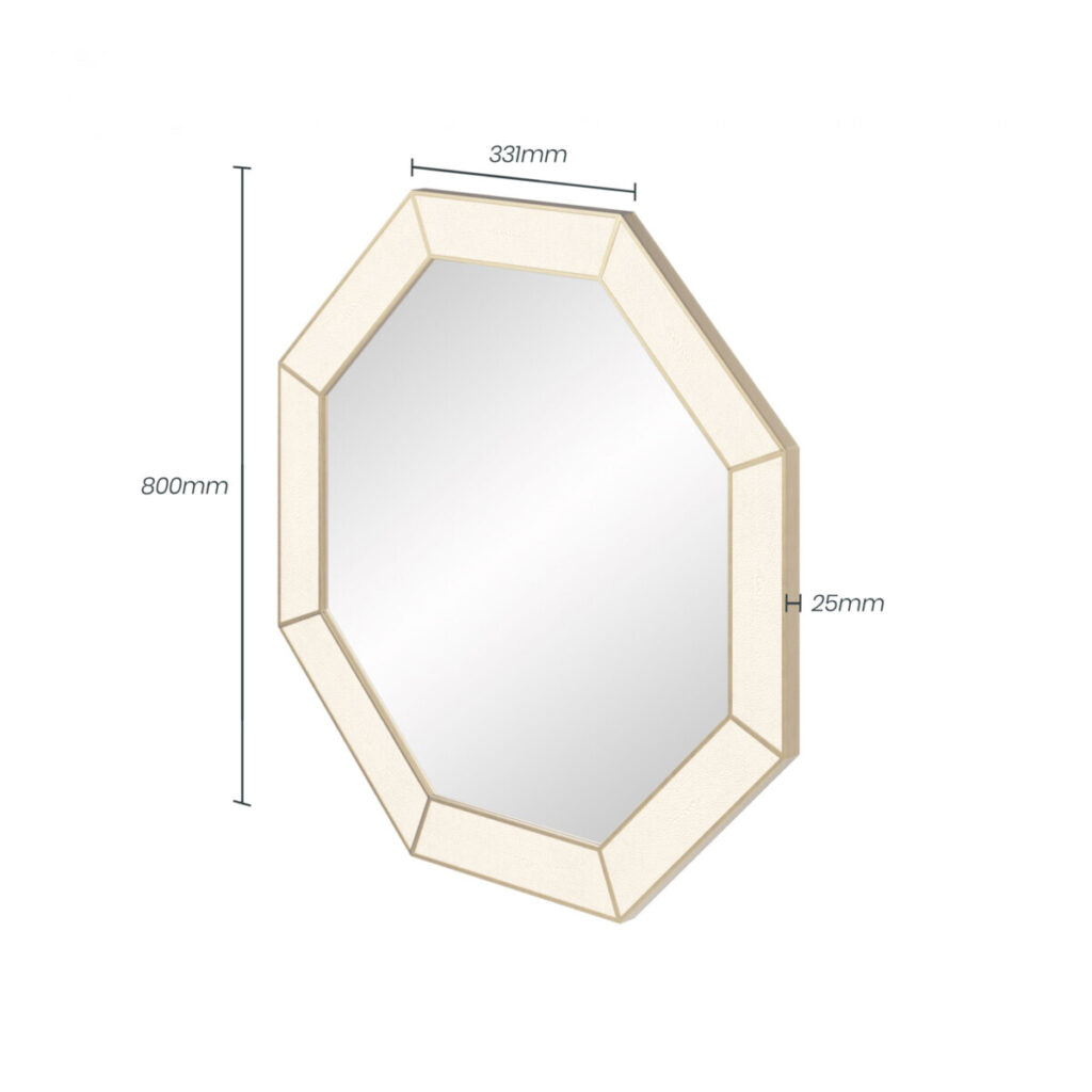 Aurelia Octagonal Mirror – Ivory Shagreen