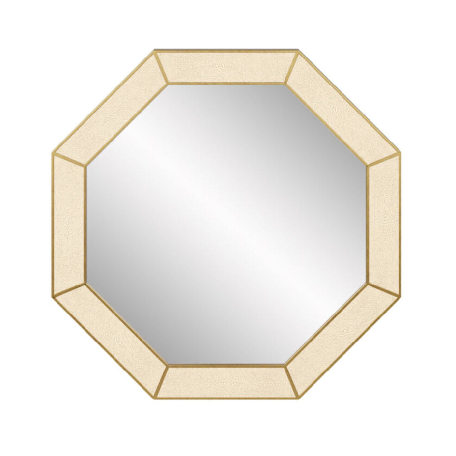 Aurelia Octagonal Mirror – Ivory Shagreen