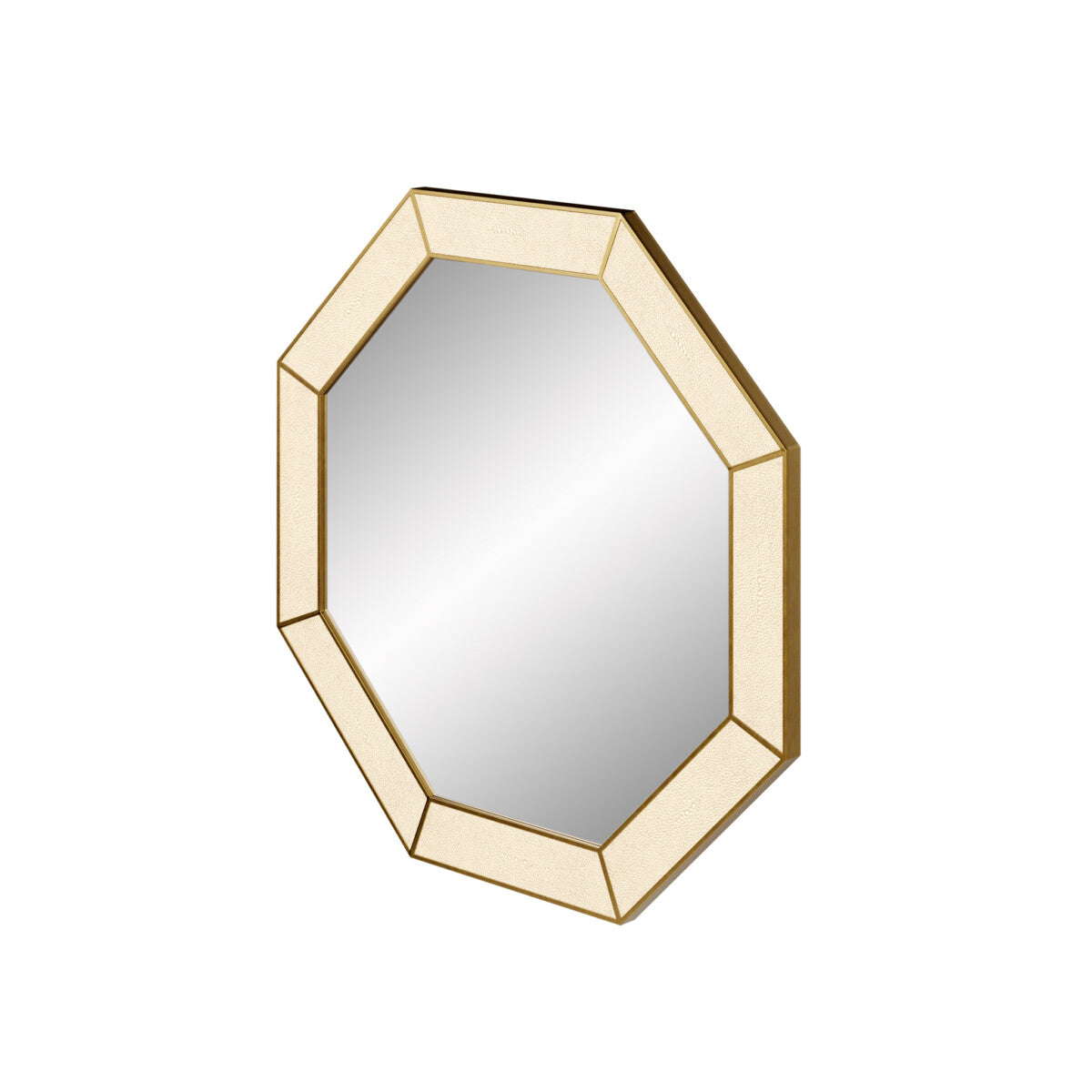 Aurelia Octagonal Mirror – Ivory Shagreen