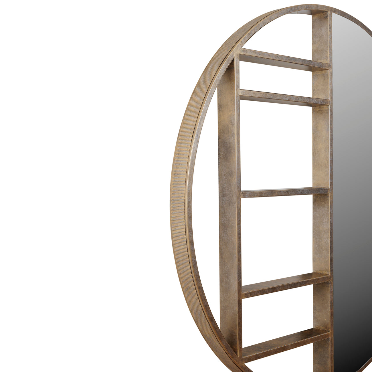 Aurelio Aged Gold Shelving Mirror – Large