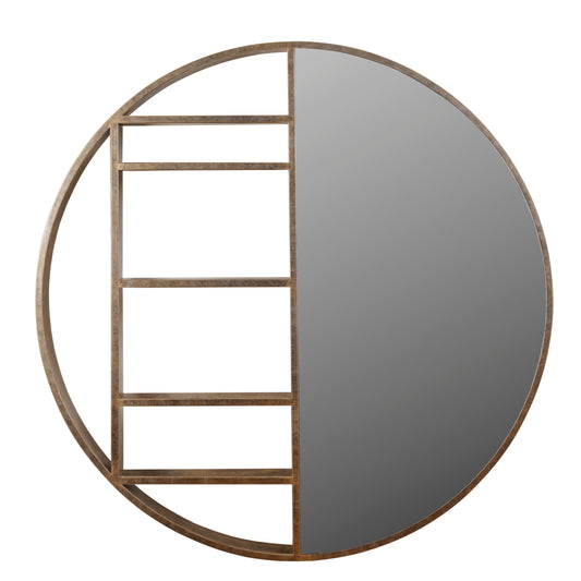 Aurelio Aged Gold Shelving Mirror – Large