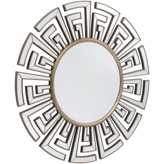 Aurex Deco Round Mirror – Antique Bronze
