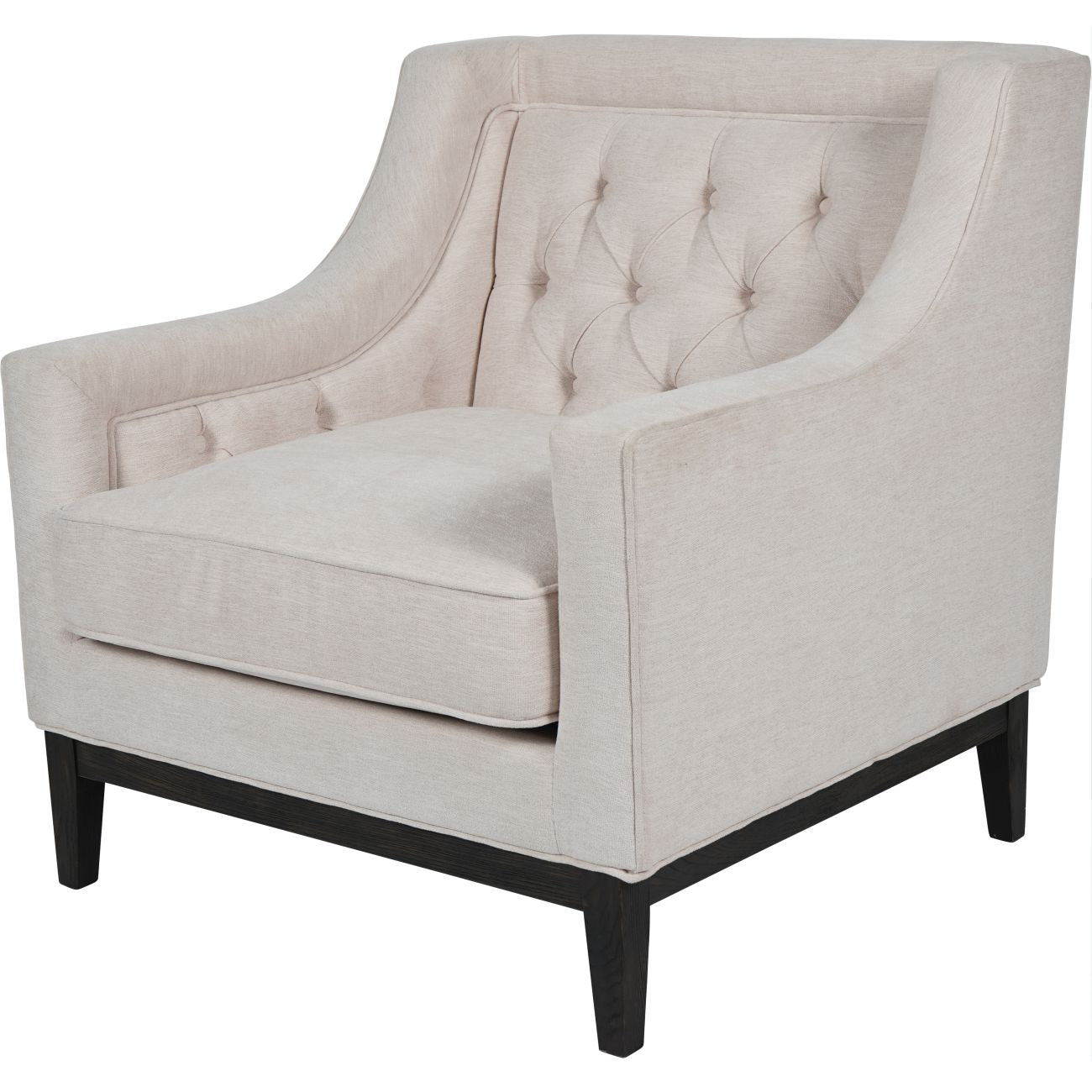Beaumont Buttoned Armchair – Ivory Fabric
