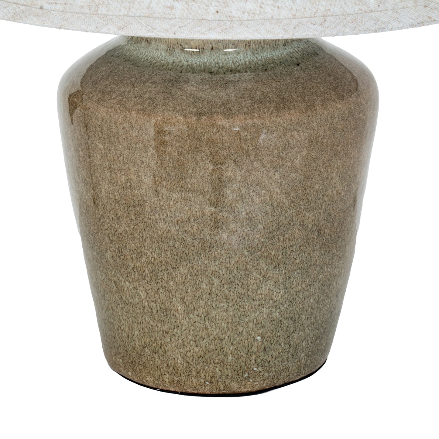 Capri Glazed Ceramic Table Lamp — Tapered Linen Shade