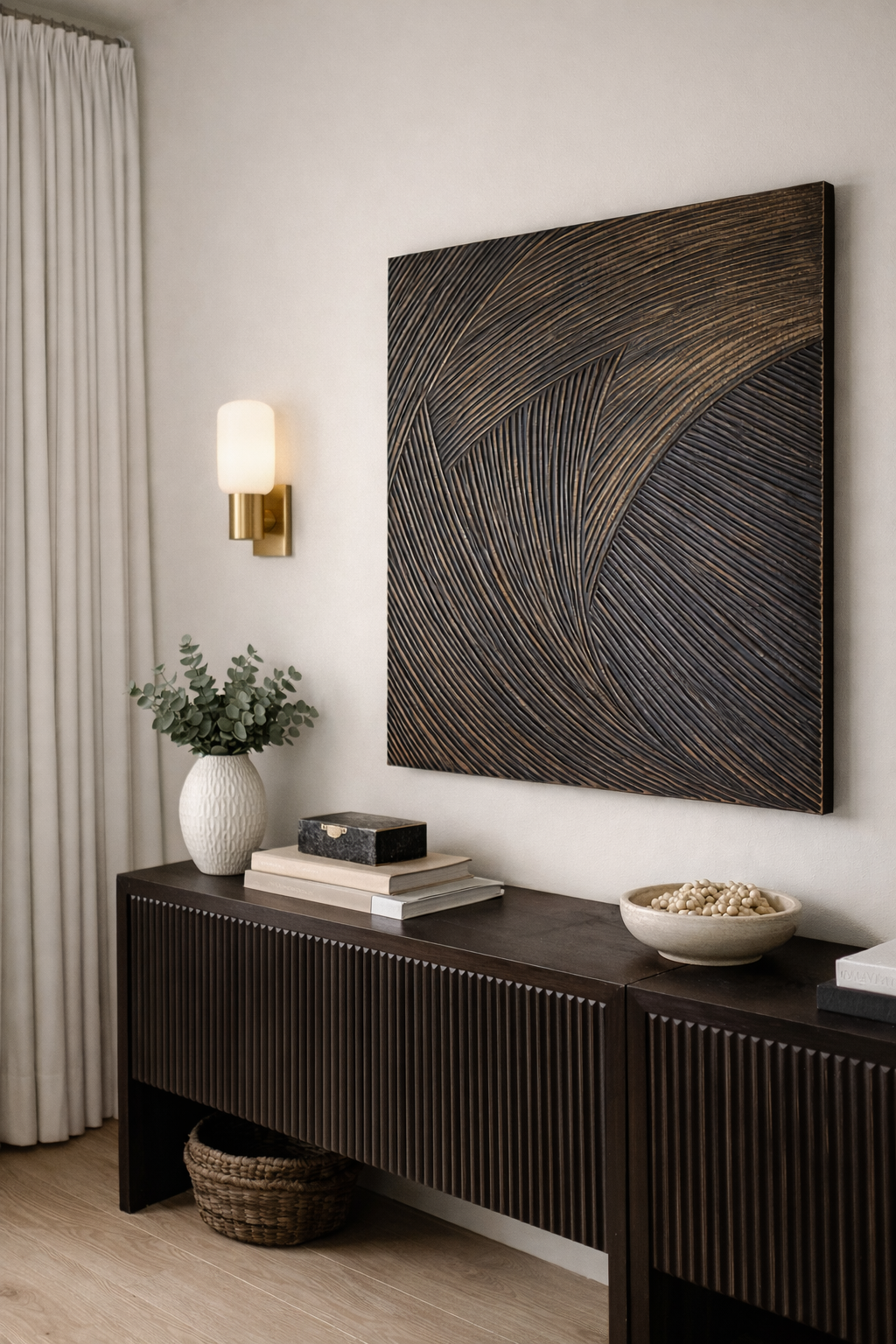Nocturne Wave Sculptural Wall Panel