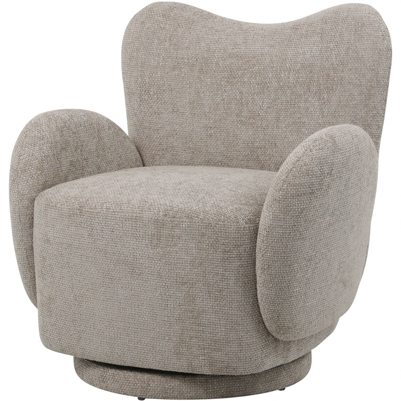 Elara Swivel Armchair – Soft Taupe