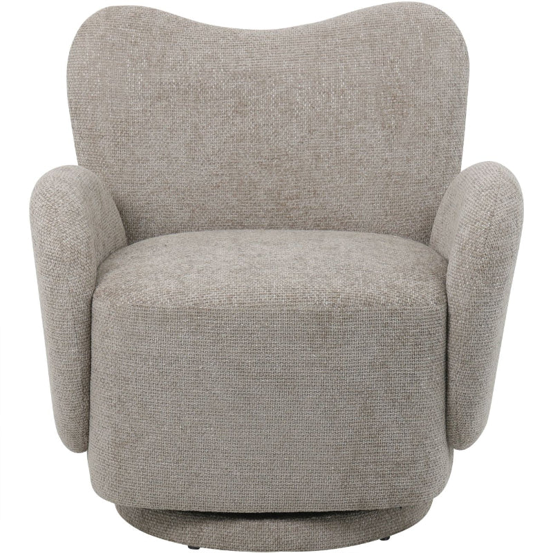 Elara Swivel Armchair – Soft Taupe