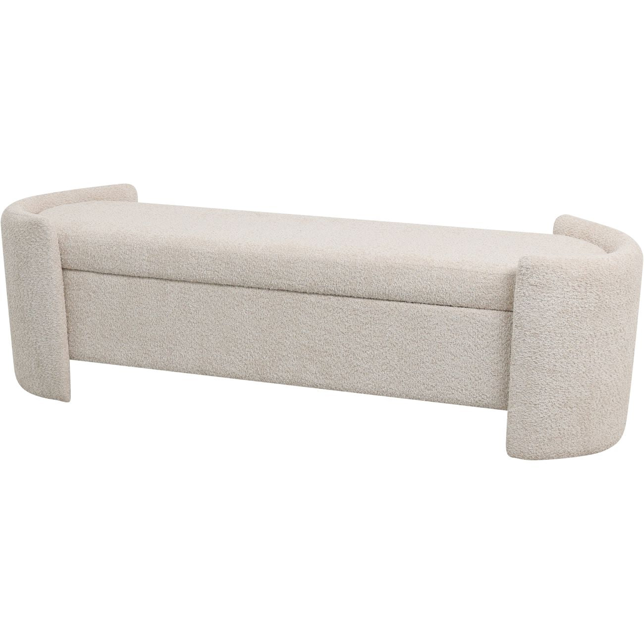 Elowen Bouclé Storage Bench – Cream