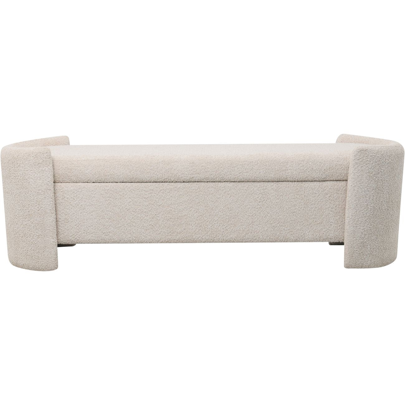 Elowen Bouclé Storage Bench – Cream