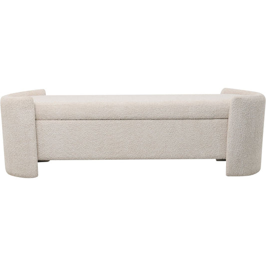 Elowen Bouclé Storage Bench – Cream