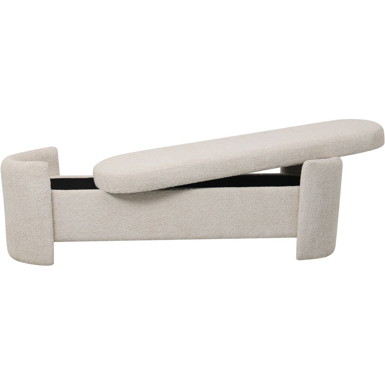 Elowen Bouclé Storage Bench – Cream