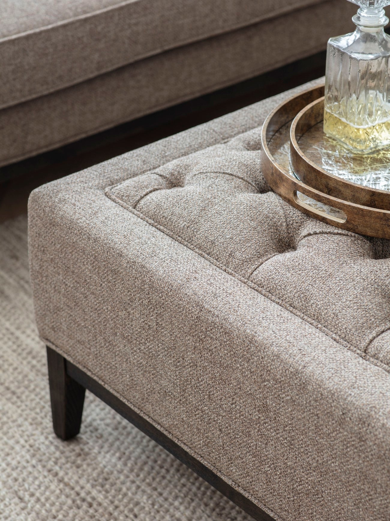 Harrington Buttoned Upholstered Ottoman