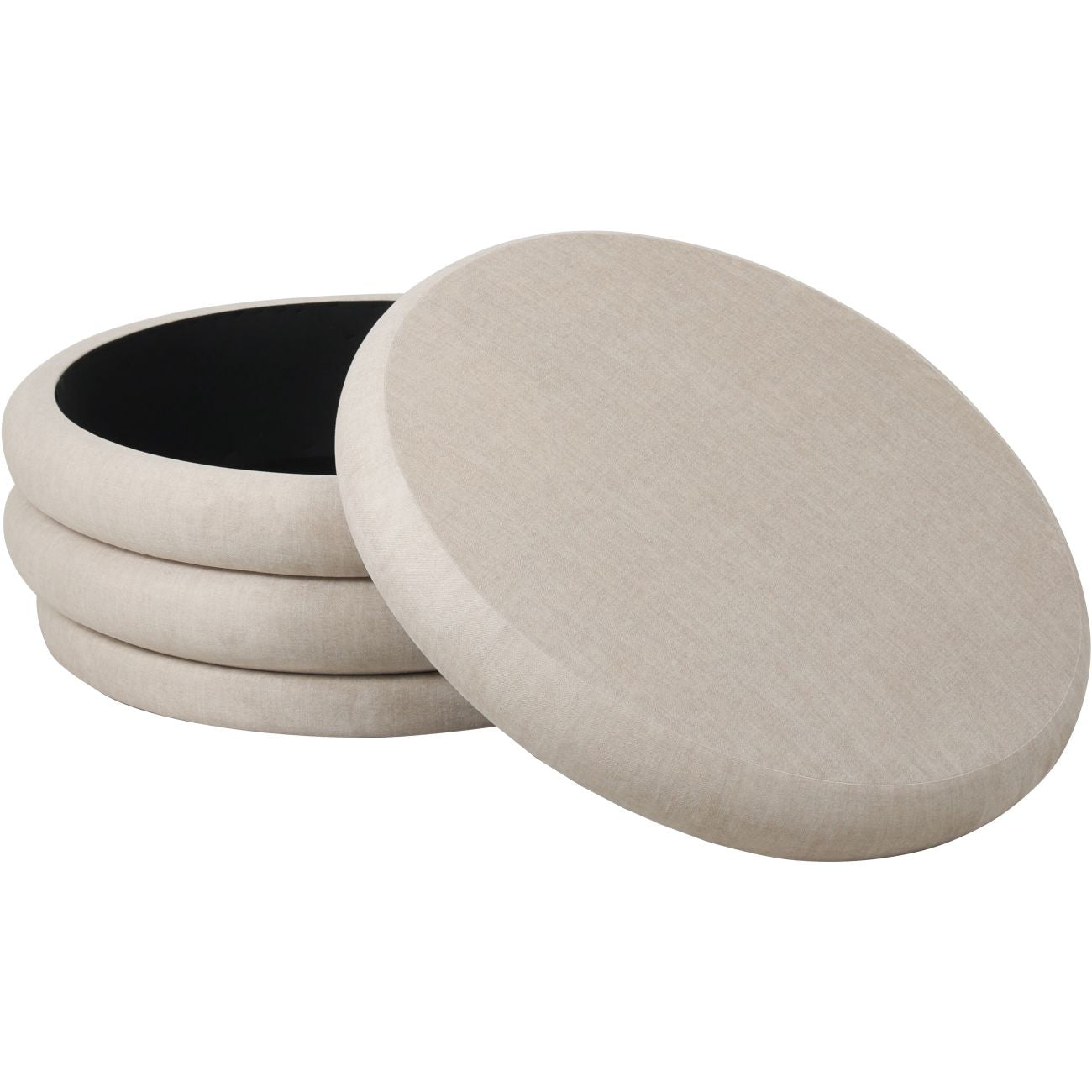 Lunaro Upholstered Storage Stool – Cream