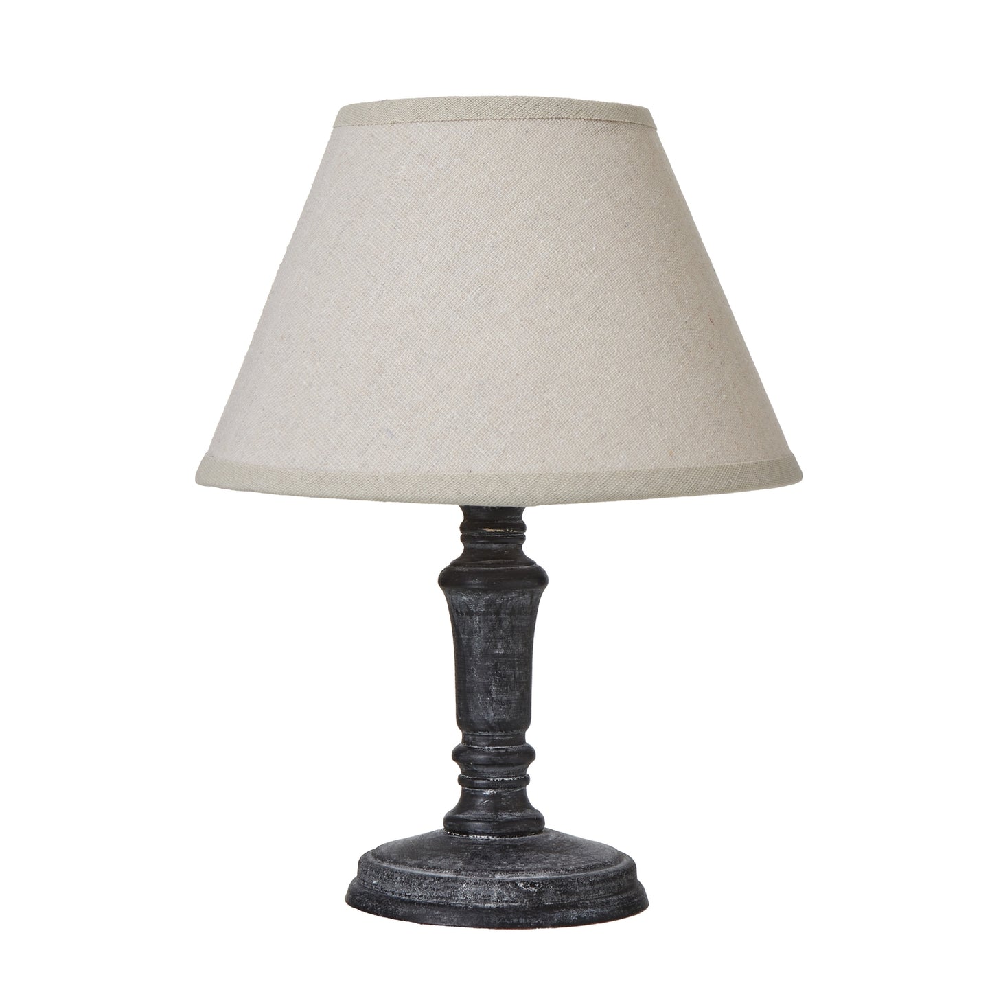 Noir Column Linen Table Lamp