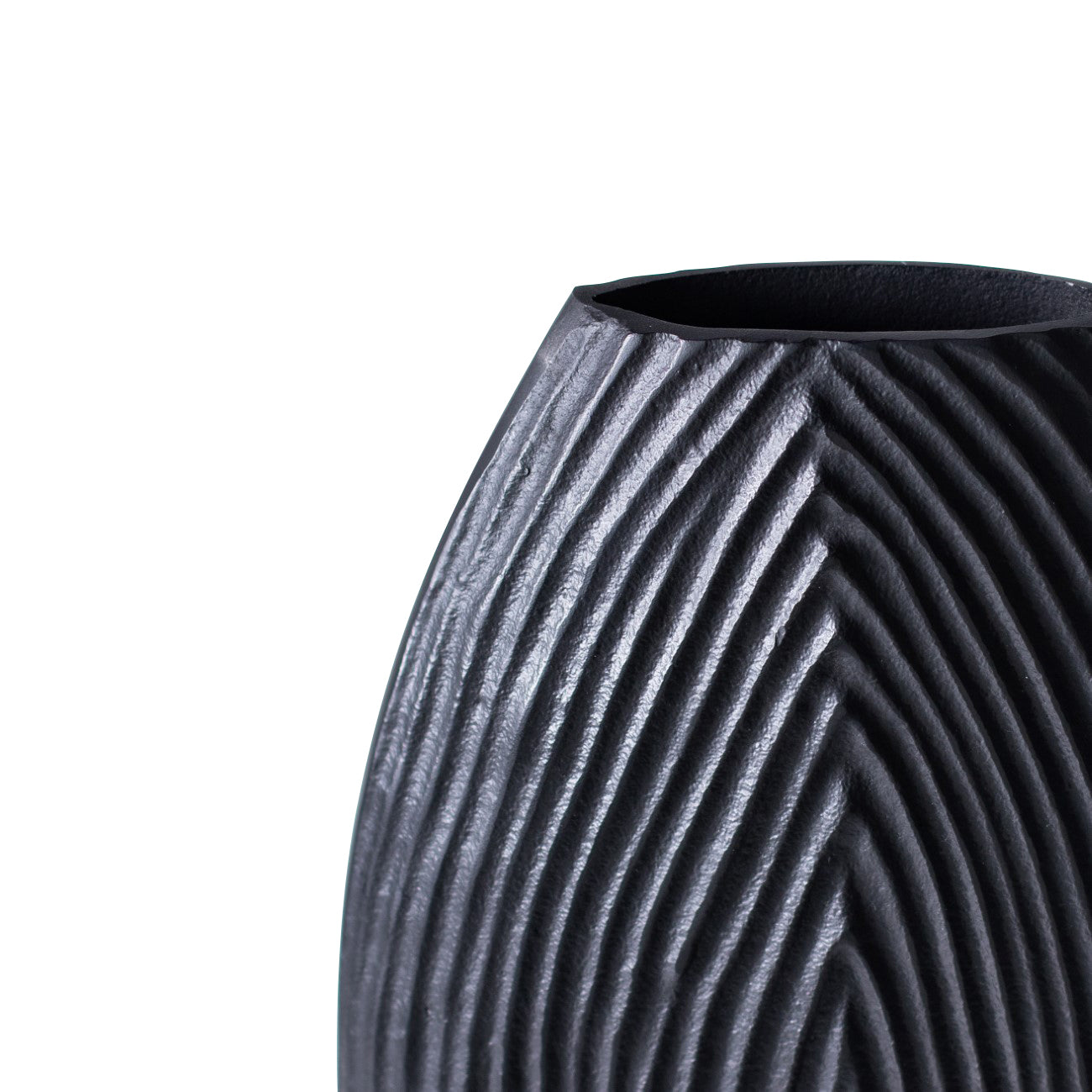 Noir Strata Carved Vase