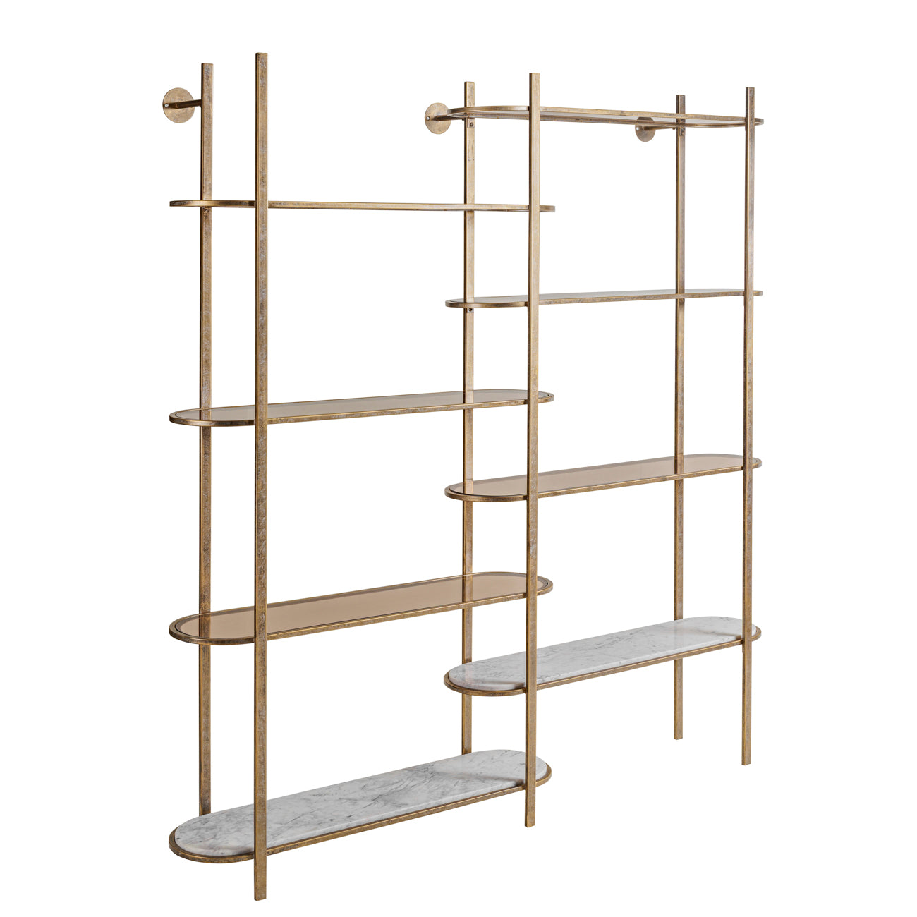 Orano Smoked Glass Shelving Unit