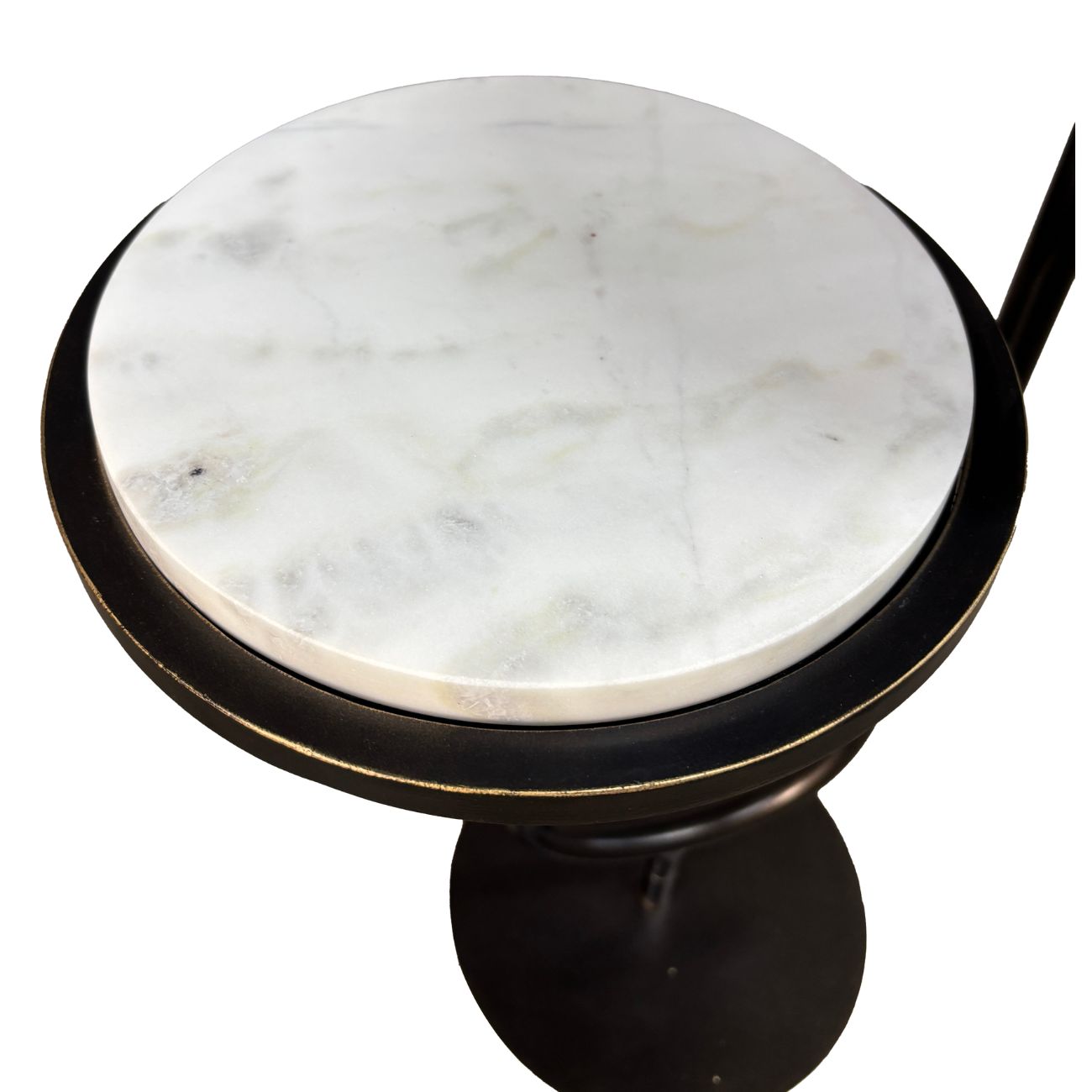 Orion White Duo Marble-Tier Accent Table