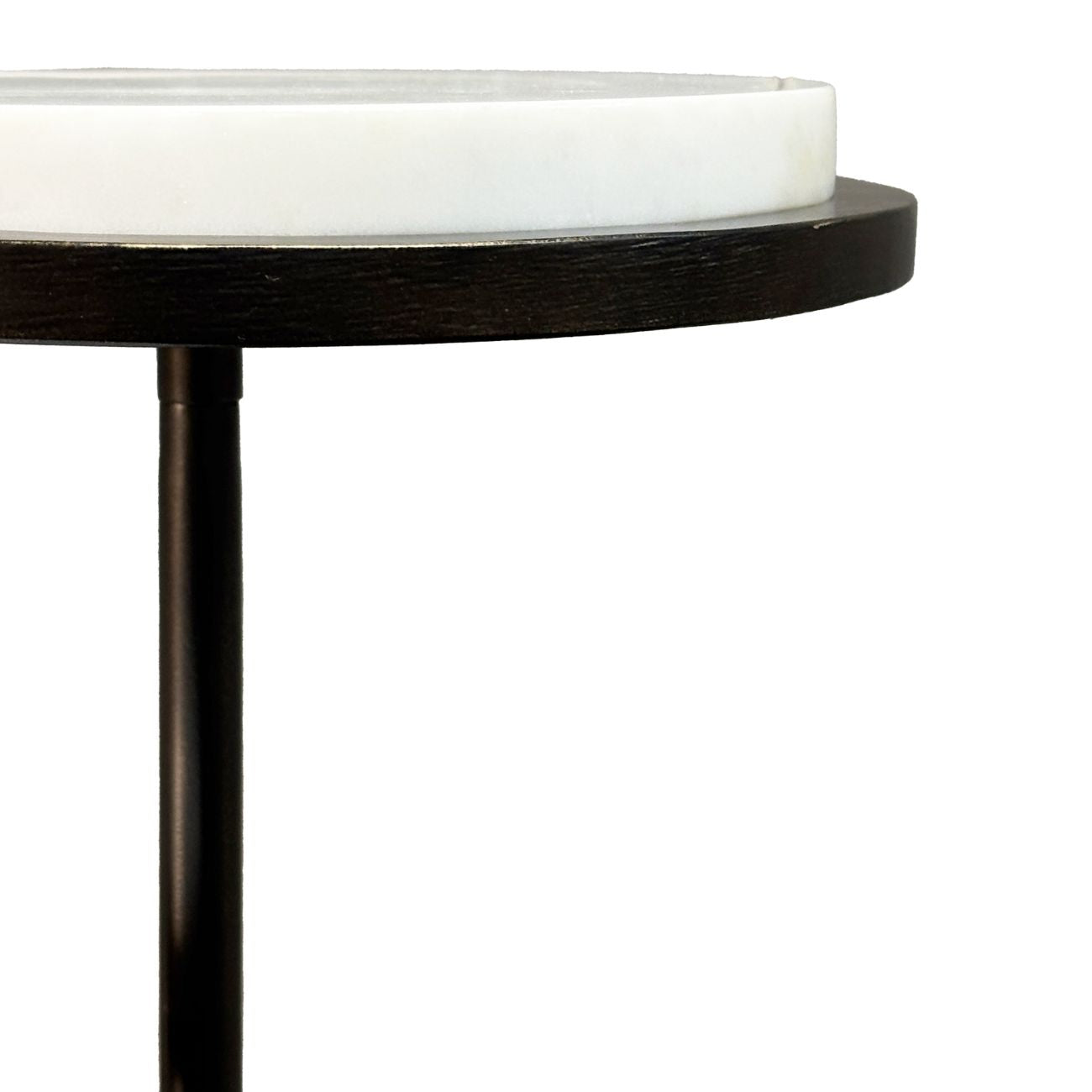 Orion White Duo Marble-Tier Accent Table