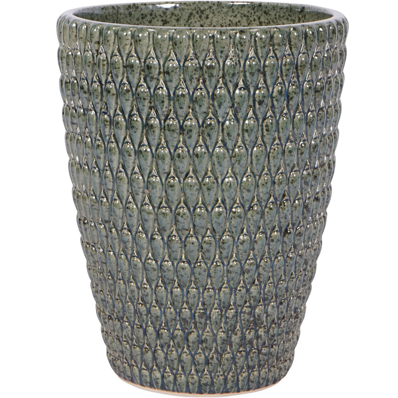 Selvara Reactive Glaze Planter – Deep Green