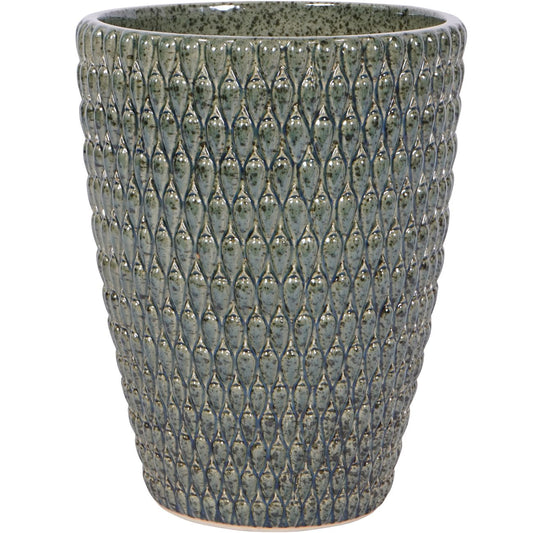 Selvara Reactive Glaze Planter – Deep Green