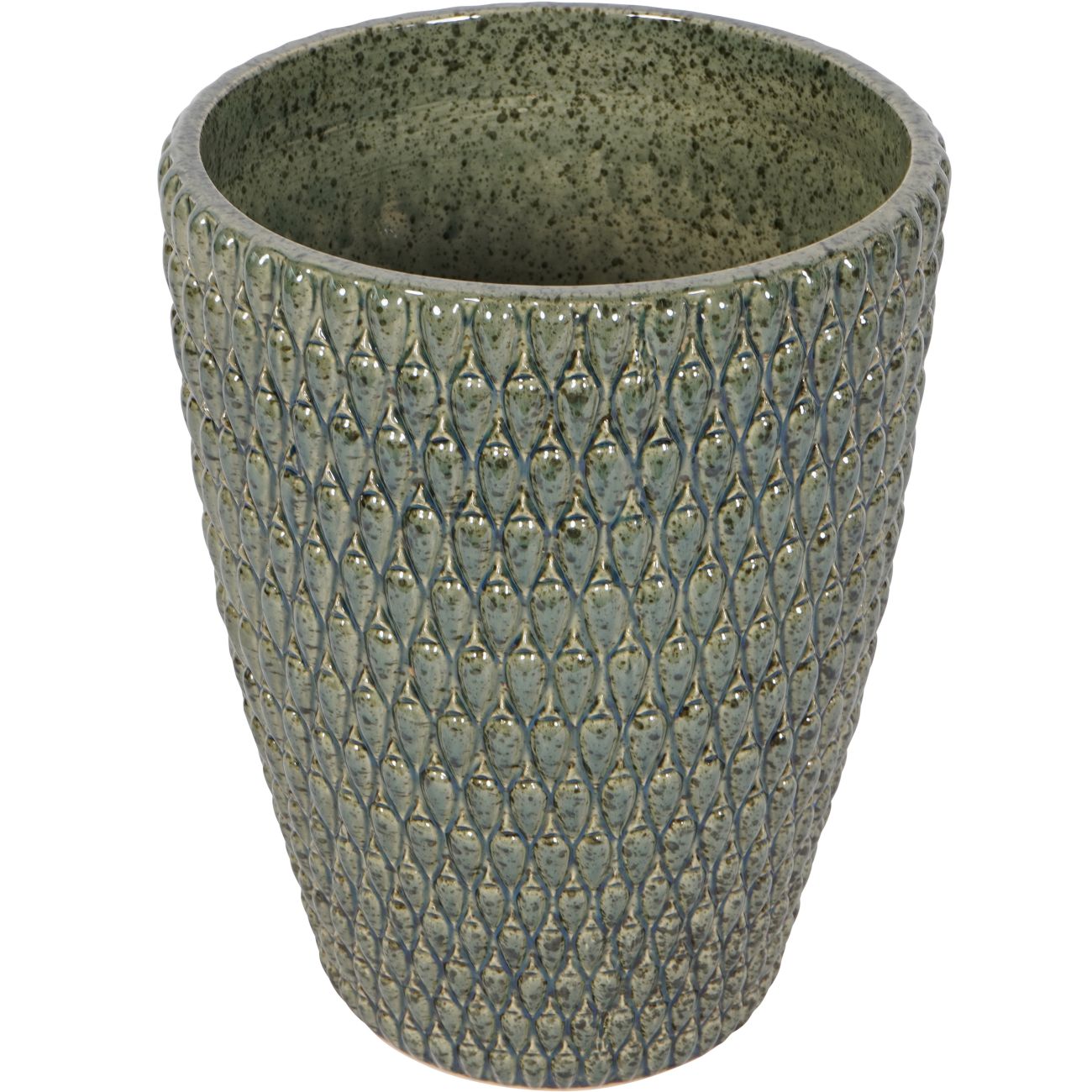 Selvara Reactive Glaze Planter – Deep Green