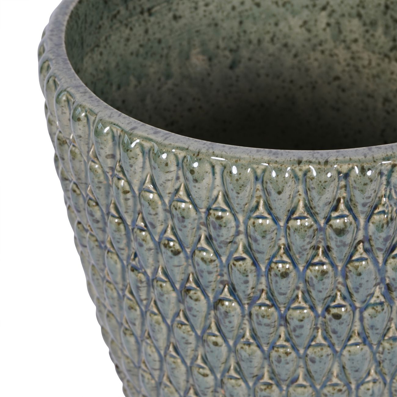 Selvara Reactive Glaze Planter – Deep Green
