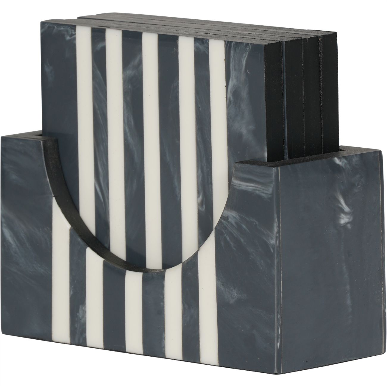 Sloane Grey Marble Stripe Coaster Set