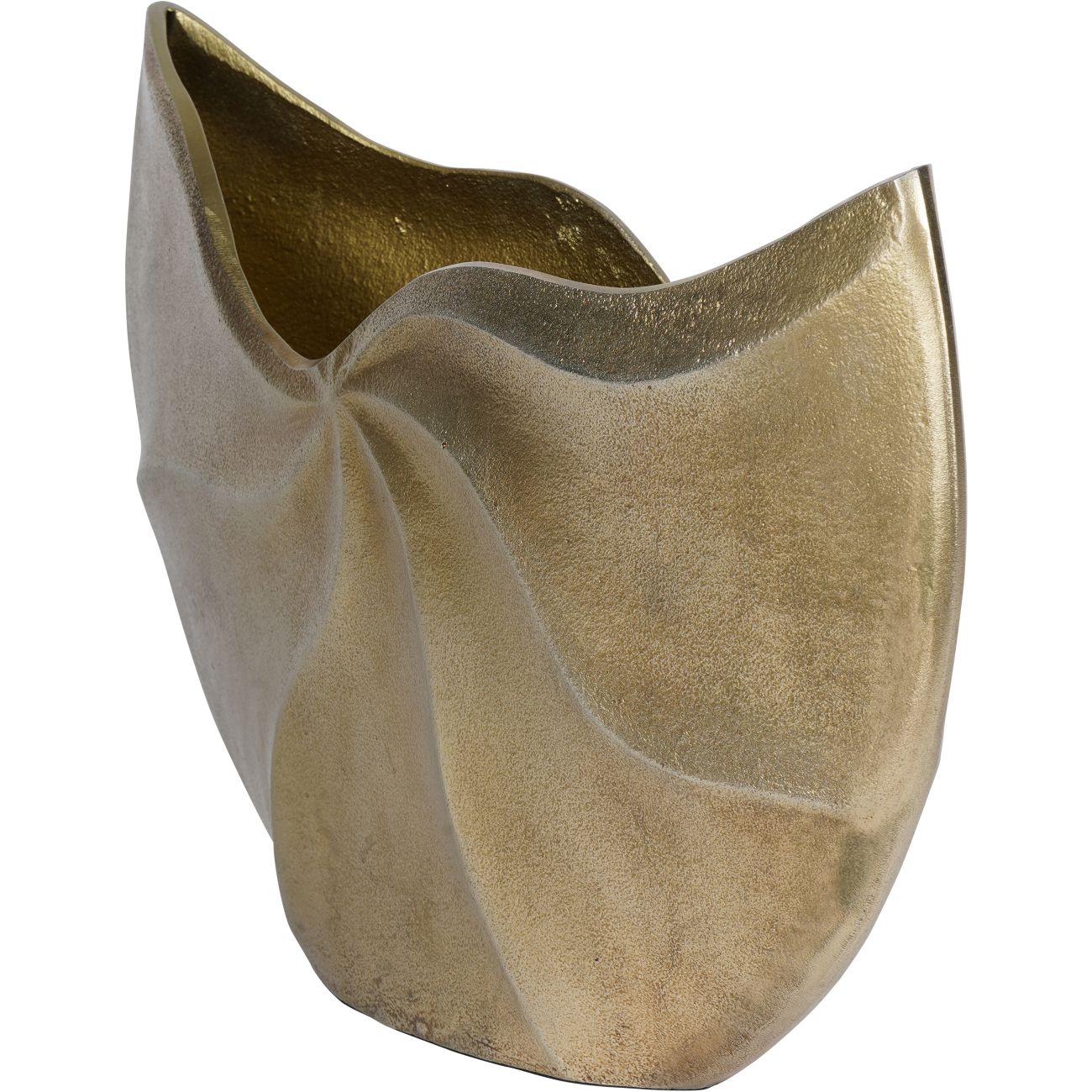 Solenne Brass Swirl Sculptural Vase